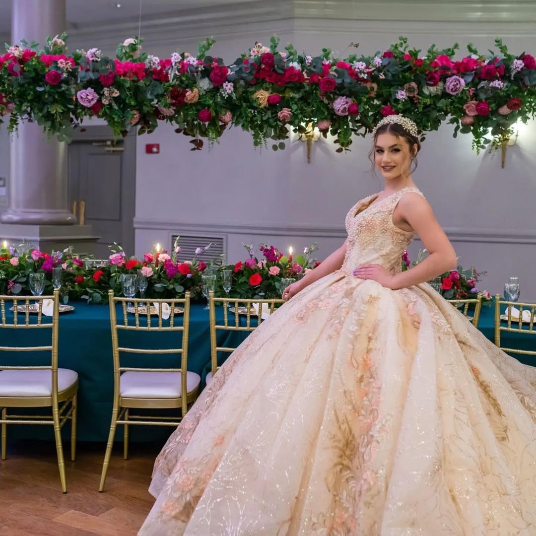 Quinceañera portrait and photography area at an Atlanta event venue