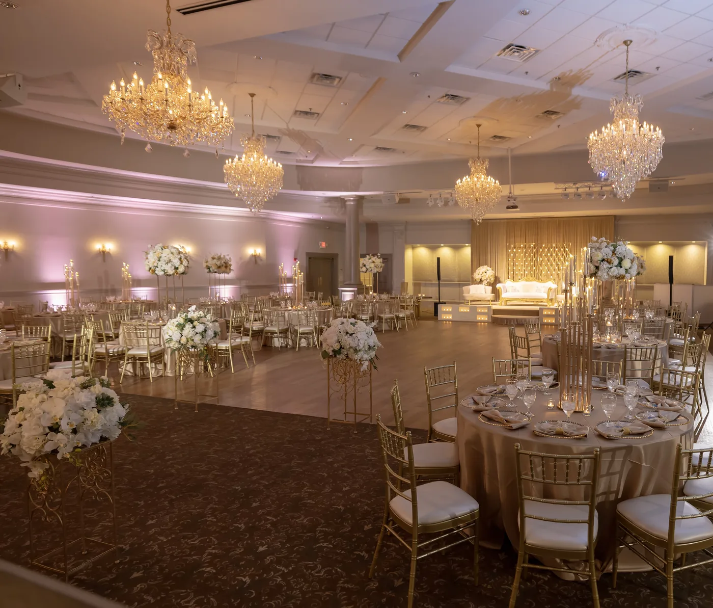 Grand Ballroom event decor setup at Spring Hall Event Venue in Atlanta